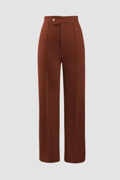 MICAS Pants-High Waisted Pressed-Crease Straight Leg Tailored Pants