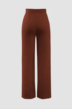 MICAS Pants-High Waisted Pressed-Crease Straight Leg Tailored Pants