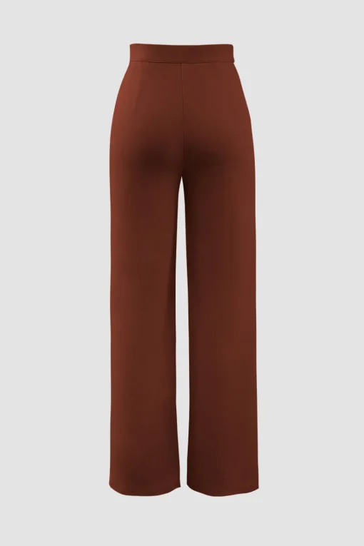 MICAS Pants-High Waisted Pressed-Crease Straight Leg Tailored Pants