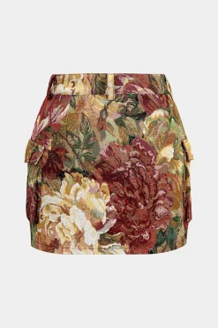 MICAS Skirts-Jacquard Pocket Skirt RED