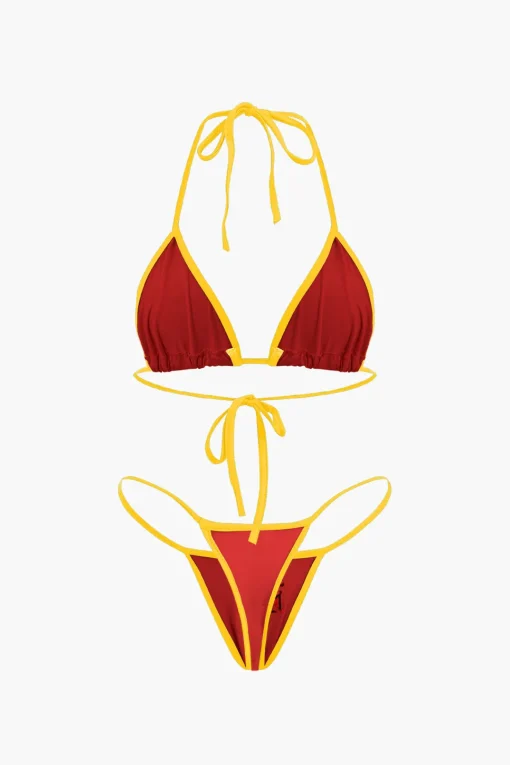 MICAS Swimwear|Vacation Sets-JAMAICA Embroidered Contrast Bikini Set