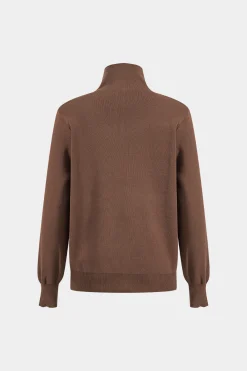 MICAS Knitwear|Knit Sets-Knit Mock Neck Top And Contrast Top And Pants Set COFFEE