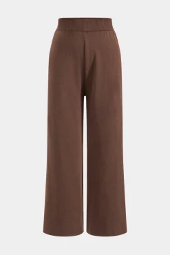 MICAS Knitwear|Knit Sets-Knit Mock Neck Top And Contrast Top And Pants Set COFFEE