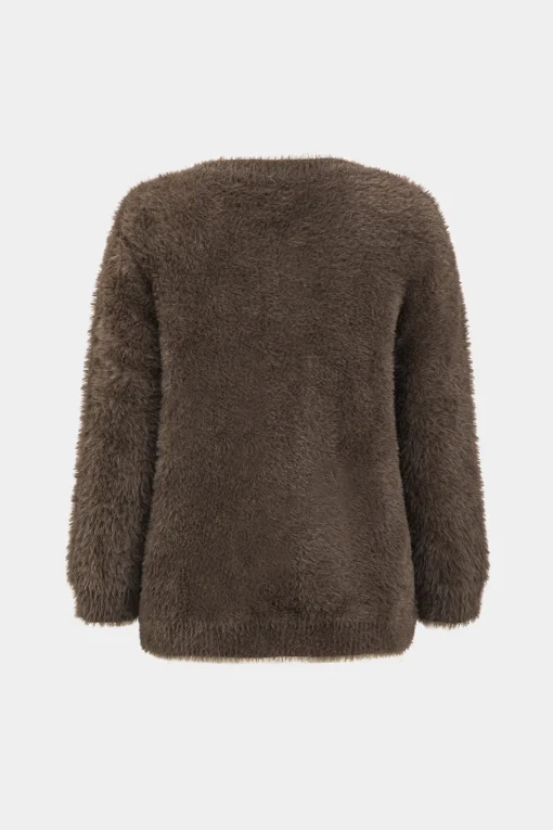 MICAS Outerwear|Knitwear-Knitted Button Long-Sleeve Cardigan COFFEE