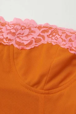 MICAS Midi Dresses-Lace Trim Cami Midi Dress