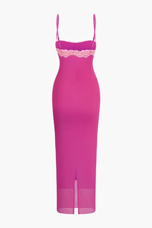 MICAS Midi Dresses-Lace Trim Cami Midi Dress