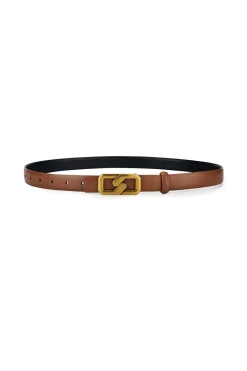 MICAS Accessories-Leather Decorative Waist Belt TAN
