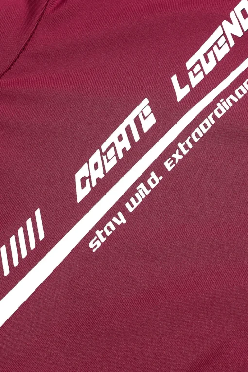 MICAS Bodysuits-Letter Print Long Sleeve Bodysuit BURGUNDY