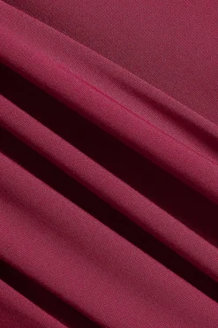 MICAS Bodysuits-Letter Print Long Sleeve Bodysuit BURGUNDY