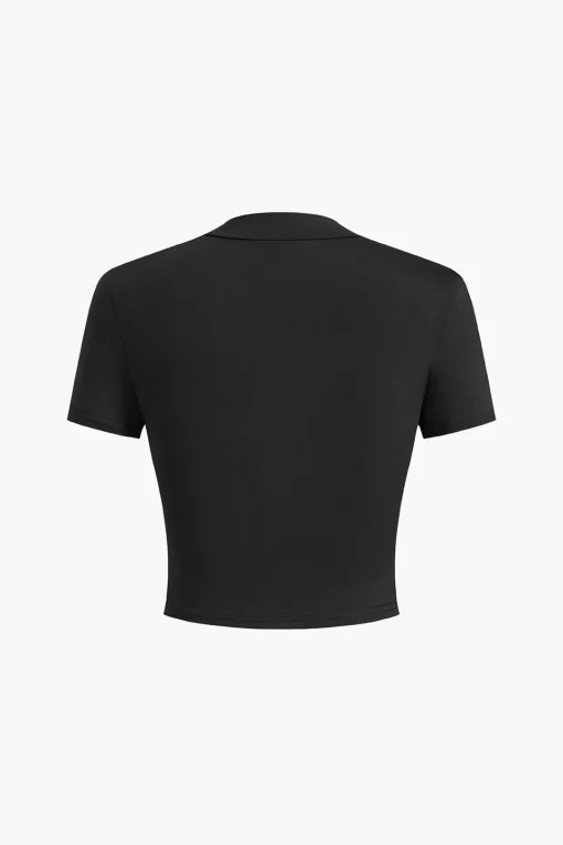 MICAS T-Shirts-Letter Print T-shirt BLACK