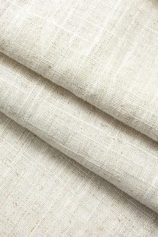 MICAS Midi Dresses-Linen Ruched Slit Midi Dress BEIGE