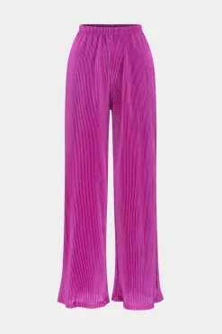 MICAS Pant Sets-Long-Sleeve Top And High Waist Wide Leg Trousers Set RASPBERRY