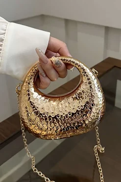 MICAS Bags|Accessories-Metal Chain Cross-Body Bag