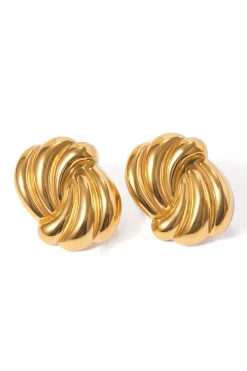 MICAS Earrings|Accessories-Metallic Geometric Circle Earrings GOLD