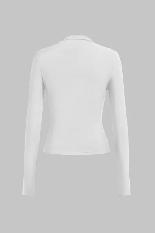 MICAS Long Sleeve Tops|Long Sleeves Tops-Mock neck Ruched Long Sleeve Top