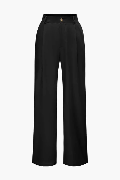MICAS Pant Sets-Notched Lapel Tie Back Vest And Straight Leg Suit Pants Set