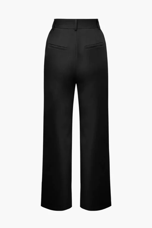 MICAS Pant Sets-Notched Lapel Tie Back Vest And Straight Leg Suit Pants Set