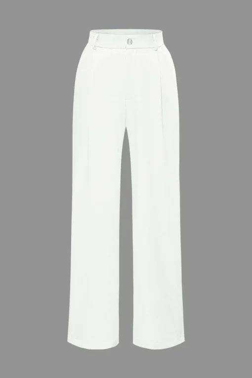 MICAS Pant Sets-Notched Lapel Tie Back Vest And Straight Leg Suit Pants Set
