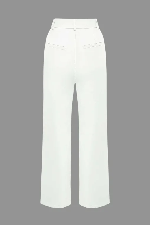 MICAS Pant Sets-Notched Lapel Tie Back Vest And Straight Leg Suit Pants Set