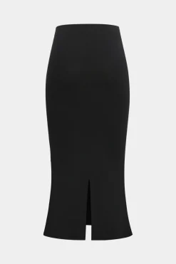 MICAS Skirt Sets-Off Shoulder Long Sleeve Top And Skirt Set BLACK