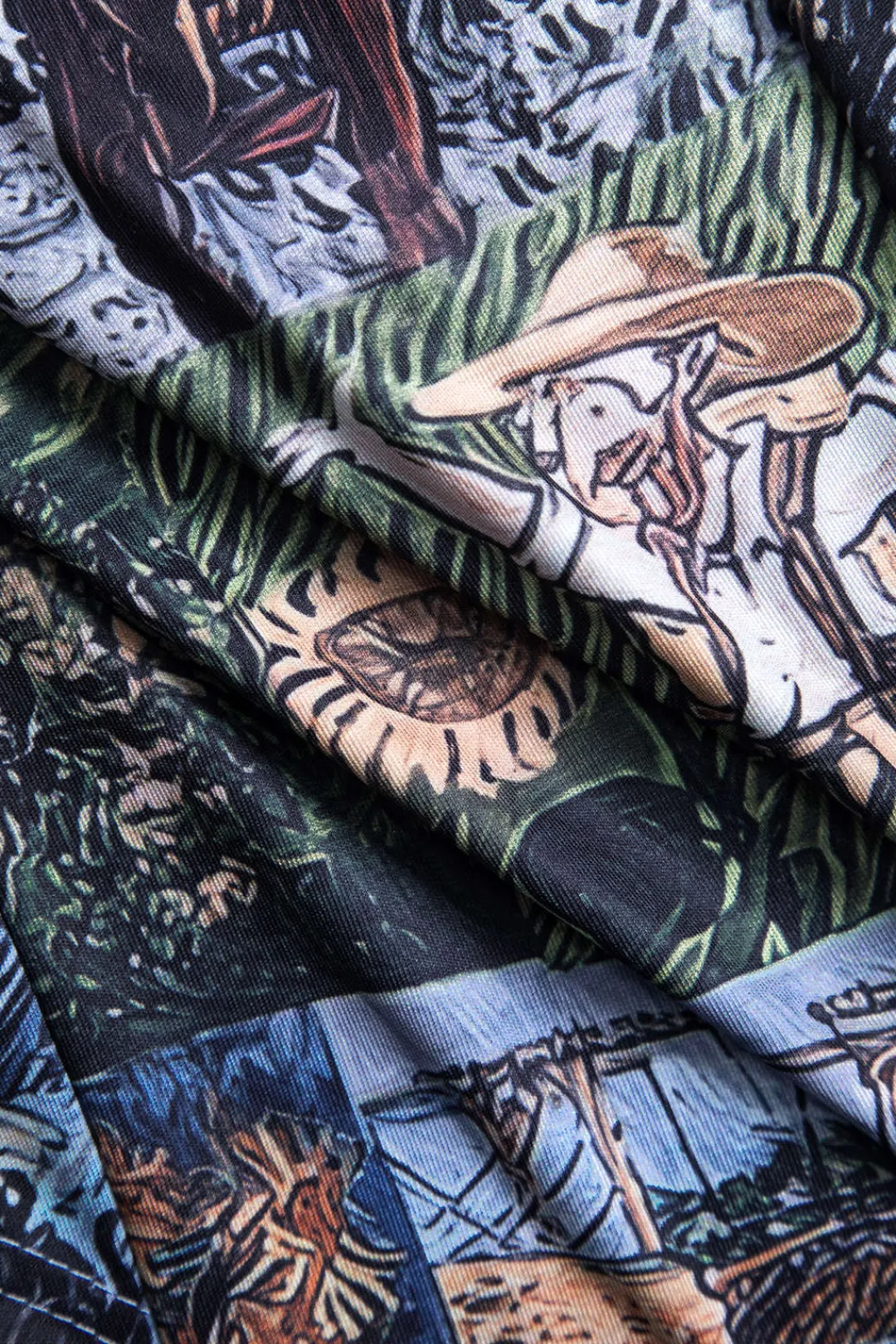 MICAS Pant Sets-Oil Painting Pattern Drawstring Strappy Top And Pocket Trousers Set MULTICOLOR