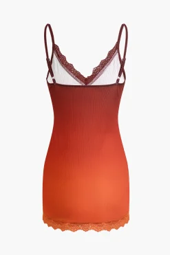 MICAS Mini Dresses-Ombre Lace Trim Mini Dress MULTICOLOR