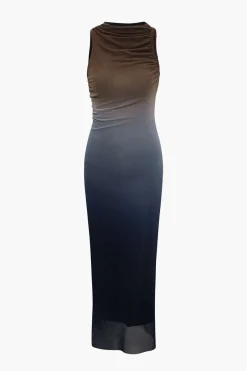 MICAS Midi Dresses-Ombre Mesh Sleeveless Midi Dress