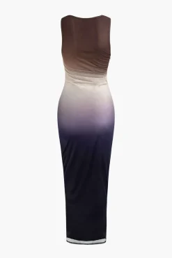 MICAS Midi Dresses-Ombre Mesh Sleeveless Midi Dress