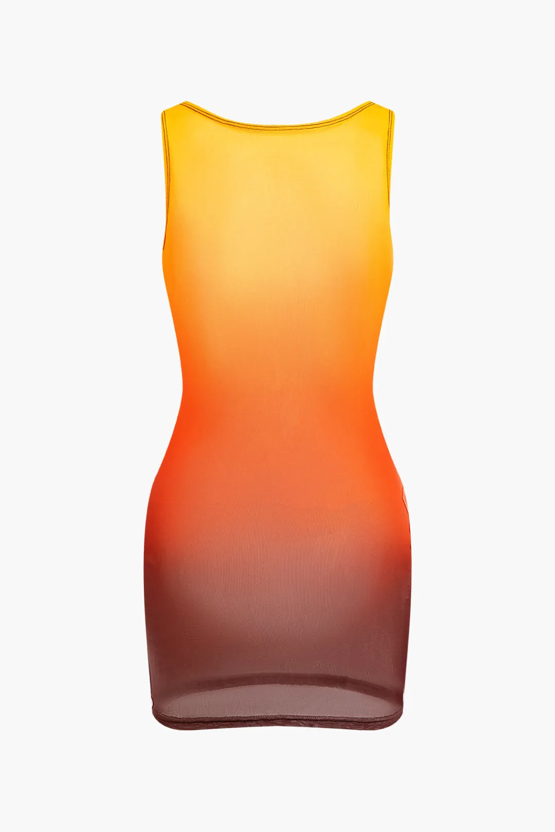 MICAS Swimwear-Ombre Mesh Tank Cover Up Contrast Color