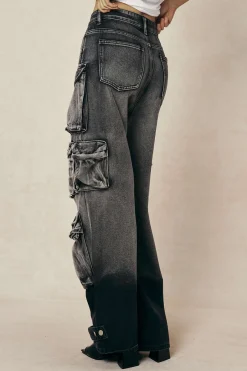 MICAS Jeans|Cargo Pants-Ombre Multi Pocket Wide Leg Cargo Jeans