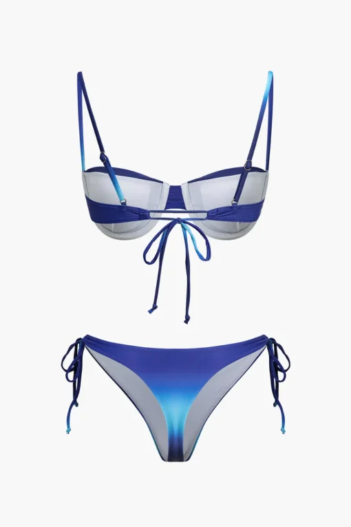 MICAS Swimwear-Ombre Print Tie-Up Bikini Set BLUE
