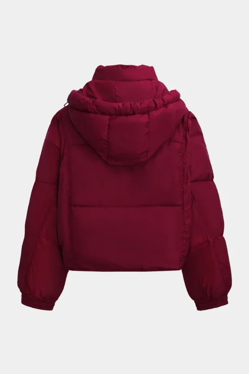 MICAS Outerwear|Outerwear-Padded Button Pocket Puffer BURGUNDY