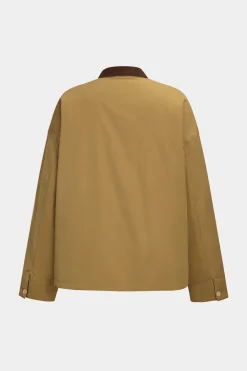 MICAS Outerwear|Outerwear-Patchwork Button Pocket Long Sleeve Jacket TAN