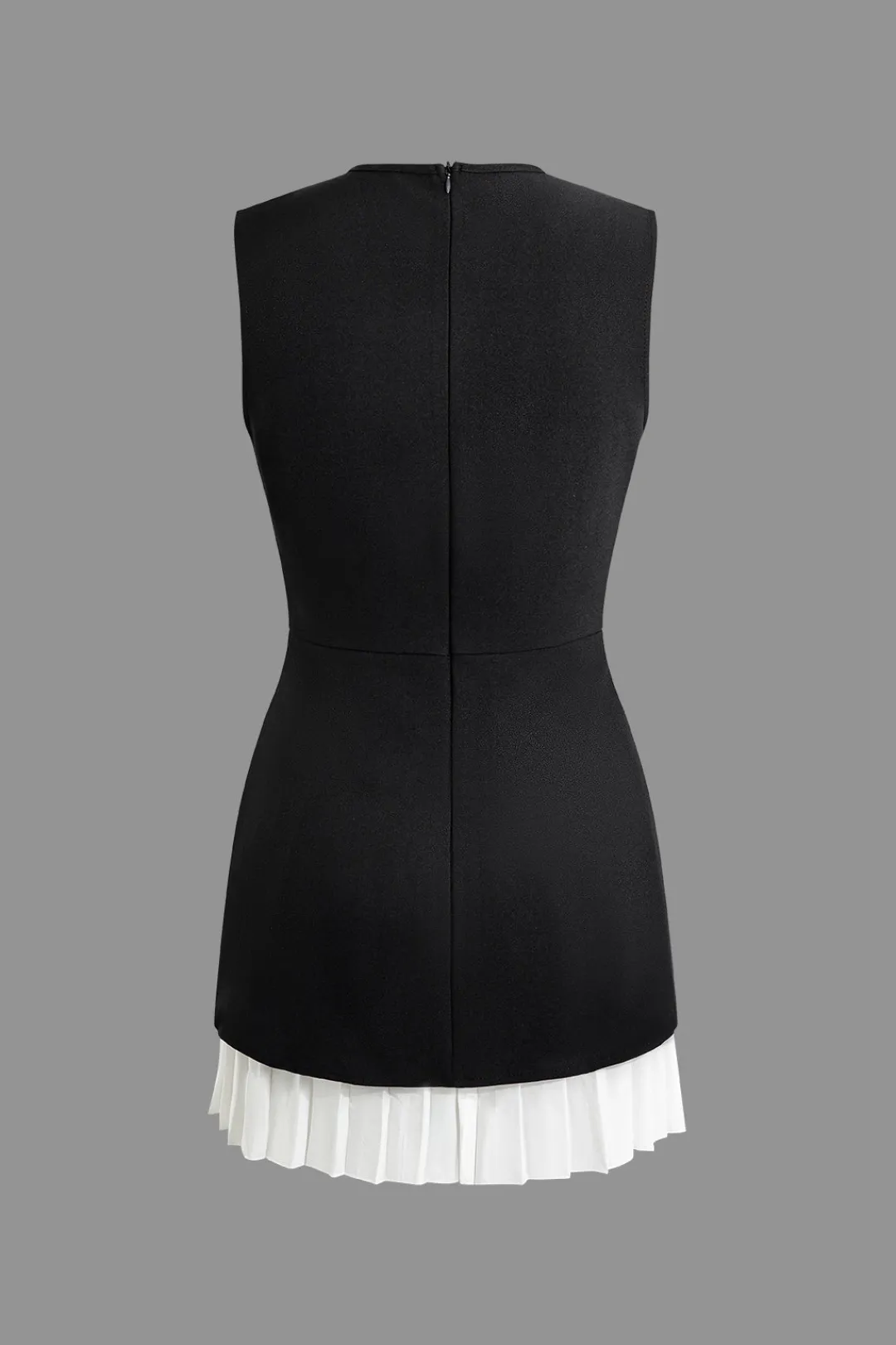 MICAS Mini Dresses-Patchwork Pleated Hem Tank Mini Dress