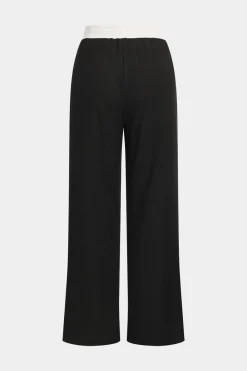 MICAS Pant Sets-Patchwork Top And Drawstring Straight Trousers Set