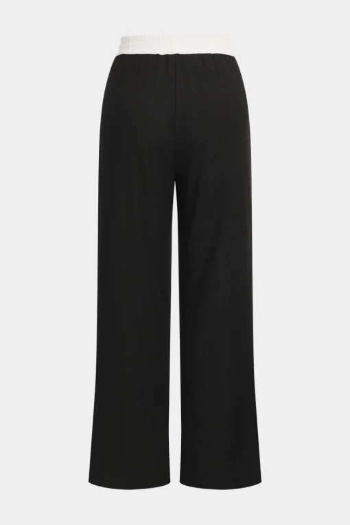 MICAS Pant Sets-Patchwork Top And Drawstring Straight Trousers Set