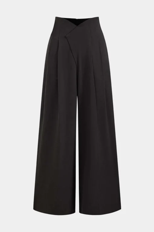 MICAS Pants-Pleated Asymmetrical Wide Leg Trousers