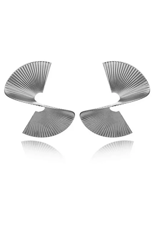 MICAS Earrings|Accessories-Pleated Metal Earrings