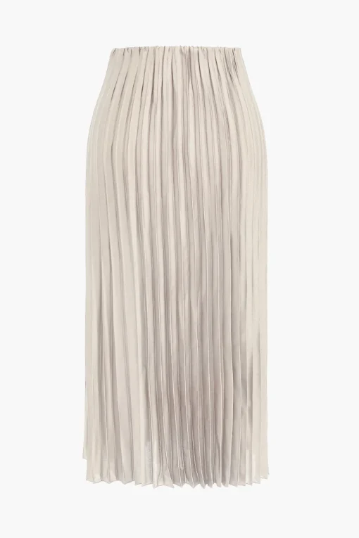 MICAS Skirts-Pleated Satin Skirt
