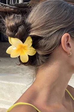 MICAS Accessories-Plumeria Claw Clip YELLOW