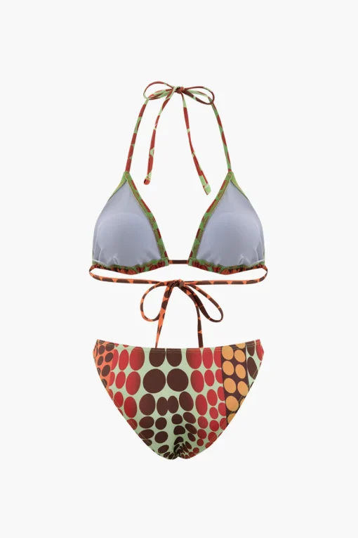 MICAS Swimwear-Polka Dot Bikini With Headscarf And Sarong Set ORANGE
