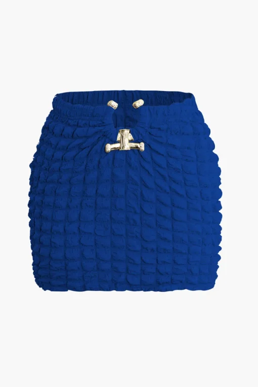 MICAS Skirt Sets|Vacation Sets-Popcorn Textured Tube Top And Mini Skirt Set