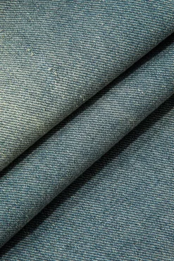 MICAS Jeans-Retro Print Washed Ripped Asymmetrical Jeans LIGHT WASH BLUE