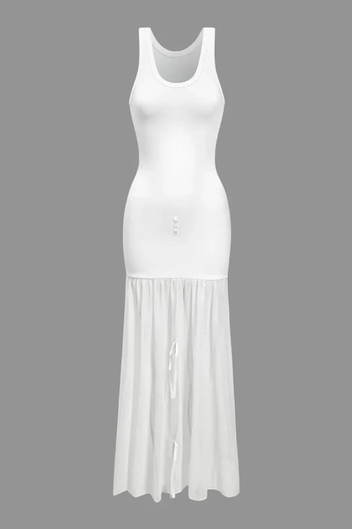 MICAS Mini Dresses-Reversible Bow Tie Tank Mini Dress WHITE