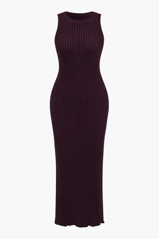 MICAS Knitwear|Knit Sets-Ribbed Knit Dress And Cardigan Set