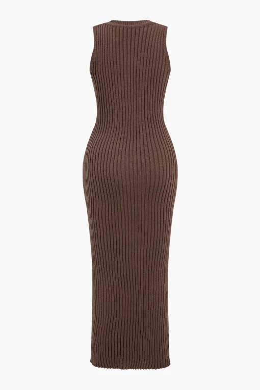 MICAS Knitwear|Knit Sets-Ribbed Knit Dress And Cardigan Set
