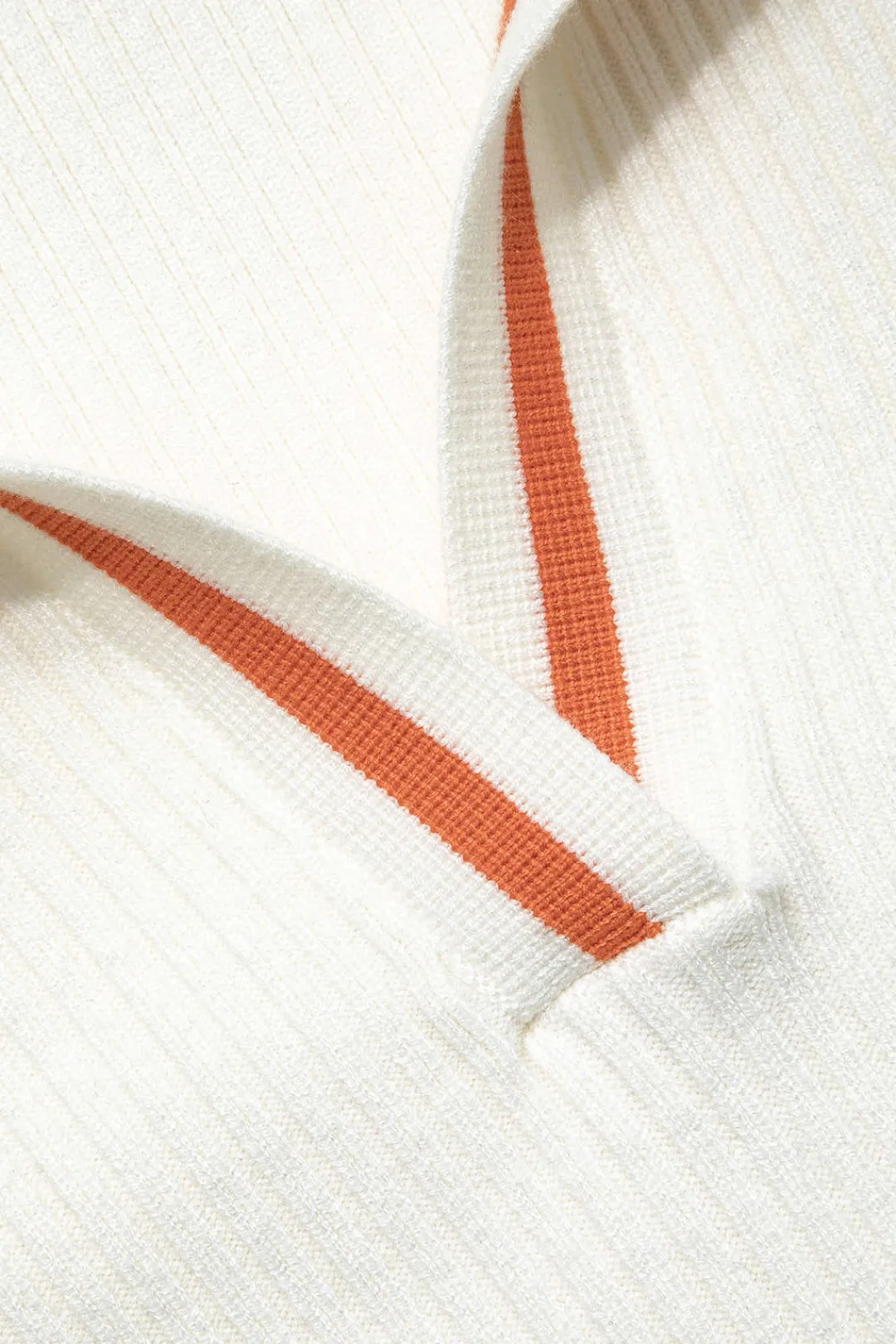 MICAS Vacation Sets|Knit Sets-Ribbed Knit Polo Top And Pleated Skirt Set Contrast Color