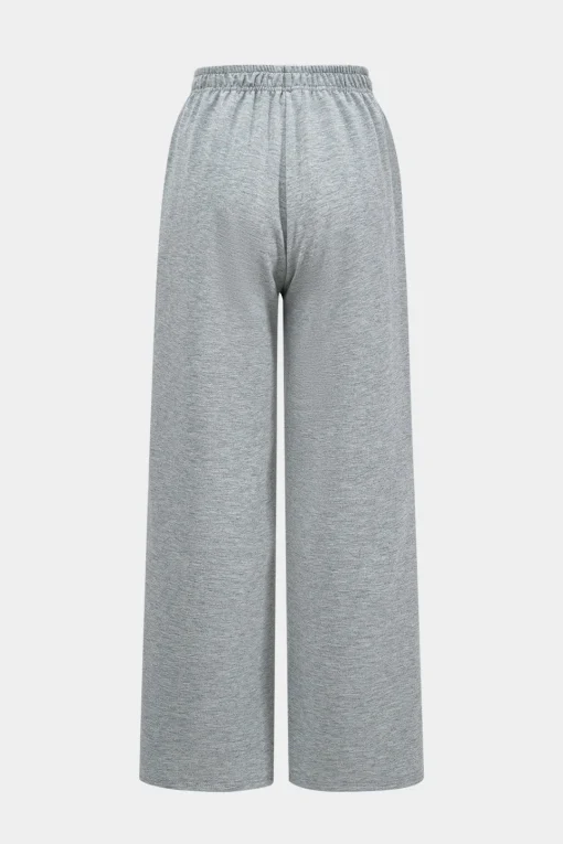 MICAS Pant Sets-Ruched Detail Top And Trousers Set GRAY