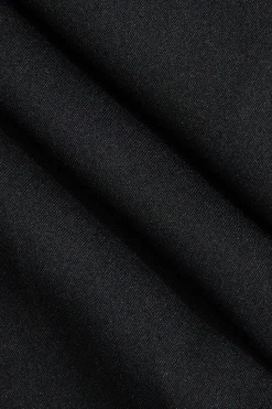 MICAS Skirts-Ruched Slit Midi Skirt BLACK