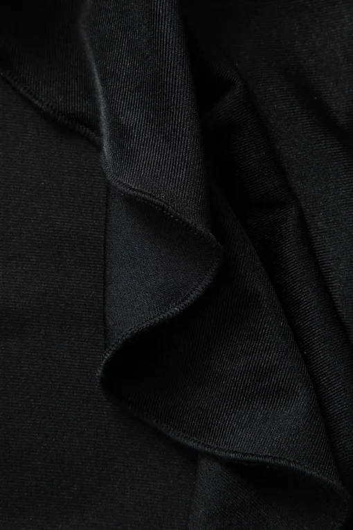MICAS Midi Dresses-Ruffle Hem Slit Strapless Midi Dress BLACK